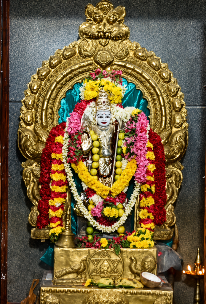 ஆவணி சஷ்டியை முன்னிட்டு ராசிபுரம் பாலமுருகன் கோயிலில் 108 சங்கு அபிஷேகம்.
