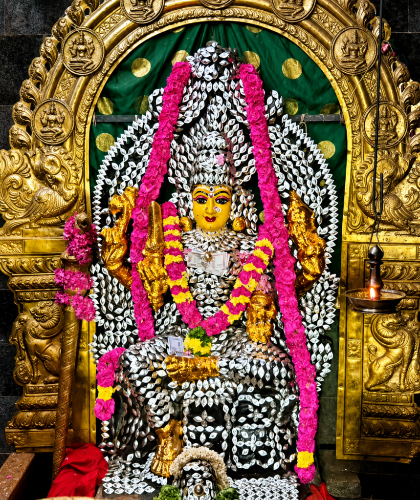 ராசிபுரம் நித்திய சுமங்கலி மாரியம்மனுக்கு ஆயிரம் கண் அலங்காரம்; ஏராளமான பக்தர்கள் தரிசனம்.
