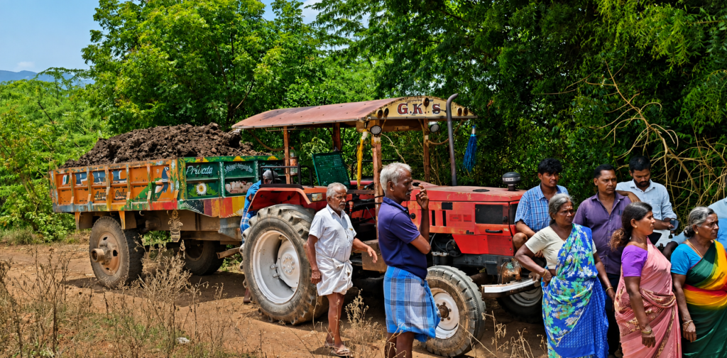 ராசிபுரம் அருகே ஏரியில் சட்டவிரோதமாக மண் அள்ளியதாக புகார்: ஜேசிபி, டிராக்டர் சிறைபிடிப்பு.